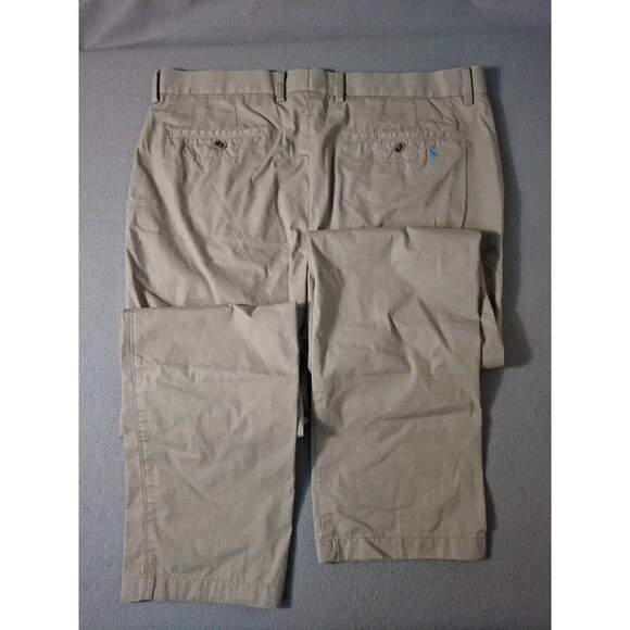 Tailor Byrd Collection Pants Men's 38x34 Chino Business Casual Flat Front Khaki - Picture 3 of 11